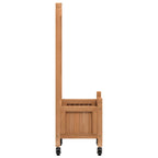 vidaXL Pflanzkübel mit Rankgitter und Rollen Braun Massivholz Tanne