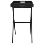 vidaXL Tabletttisch Klappbar Schwarz 65x40x75 cm Poly Rattan