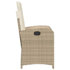 vidaXL Gartensessel mit Kissen Verstellbar Beige Poly Rattan