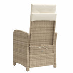 vidaXL Gartensessel mit Kissen Verstellbar Beige Poly Rattan