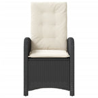 vidaXL Gartensessel mit Kissen 2 Stk. Verstellbar Schwarz Poly Rattan