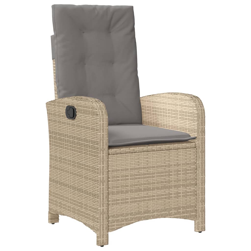 vidaXL Gartensessel Kissen 2Stk. Verstellbar Beigemischung Poly Rattan