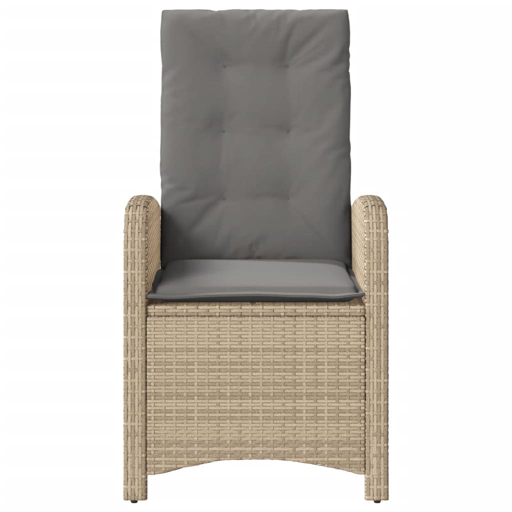 vidaXL Gartensessel Kissen 2Stk. Verstellbar Beigemischung Poly Rattan