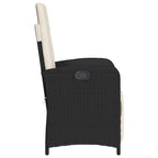 vidaXL Gartensessel mit Fußteil Verstellbar Schwarz Poly Rattan