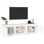 vidaXL TV-Schrank Weiß 140x35x40 cm Massivholz Kiefer