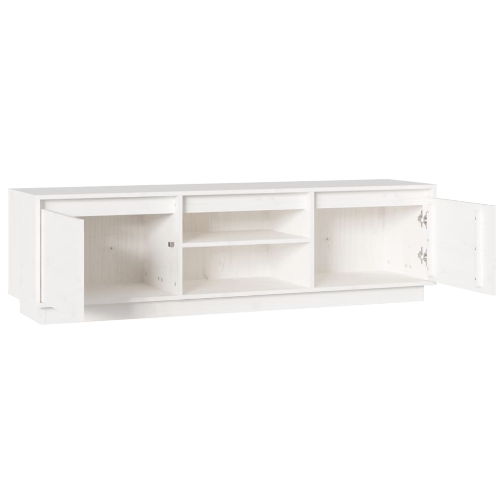 vidaXL TV-Schrank Weiß 140x35x40 cm Massivholz Kiefer