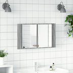 vidaXL LED-Spiegelschrank Grau Sonoma 80x12x45 cm Acryl
