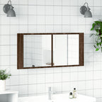 vidaXL LED-Spiegelschrank Braun Eichen-Optik 100x12x45 cm