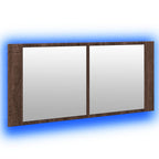 vidaXL LED-Spiegelschrank Braun Eichen-Optik 100x12x45 cm