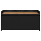 vidaXL Bank mit Stauraum Schwarz 100x50x52 cm Poly Rattan Akazienholz