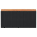 vidaXL Gartentruhe Schwarz 110x50x54 cm Poly Rattan Akazienholz