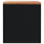vidaXL Gartentruhe Schwarz 110x50x54 cm Poly Rattan Akazienholz
