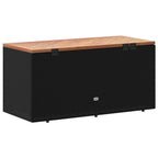 vidaXL Gartentruhe Schwarz 110x50x54 cm Poly Rattan Akazienholz