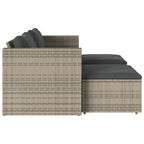 vidaXL 5-tlg. Garten-Sofagarnitur mit Kissen Grau Poly Rattan Akazie