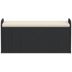 vidaXL Sitzbank mit Stauraum & Kissen Schwarz 115x51x52 cm Poly Rattan
