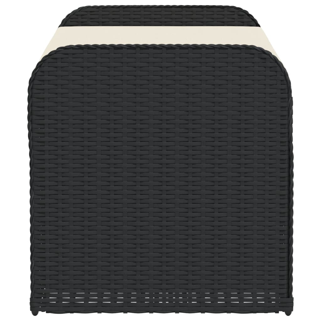 vidaXL Sitzbank mit Stauraum & Kissen Schwarz 115x51x52 cm Poly Rattan