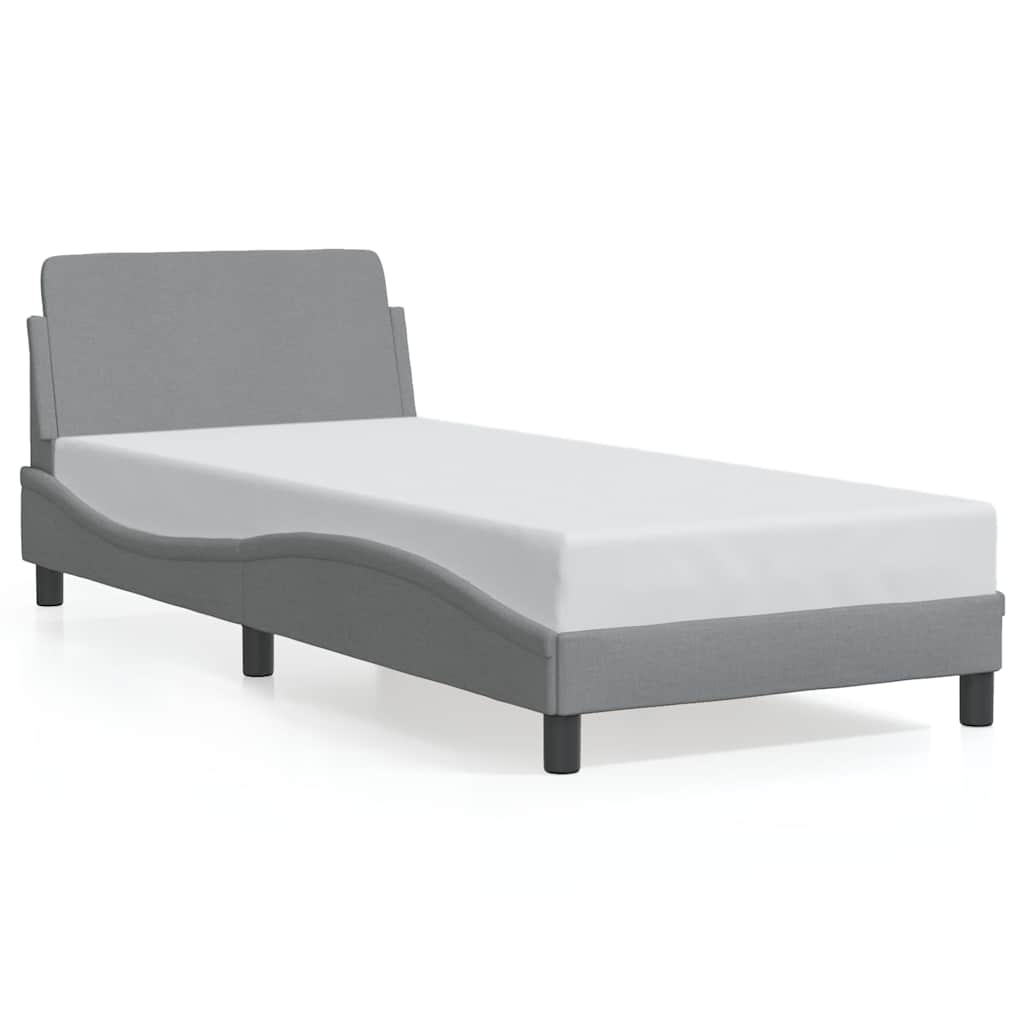 vidaXL Bettgestell "Dover" Hellgrau 80x200 cm Stoff