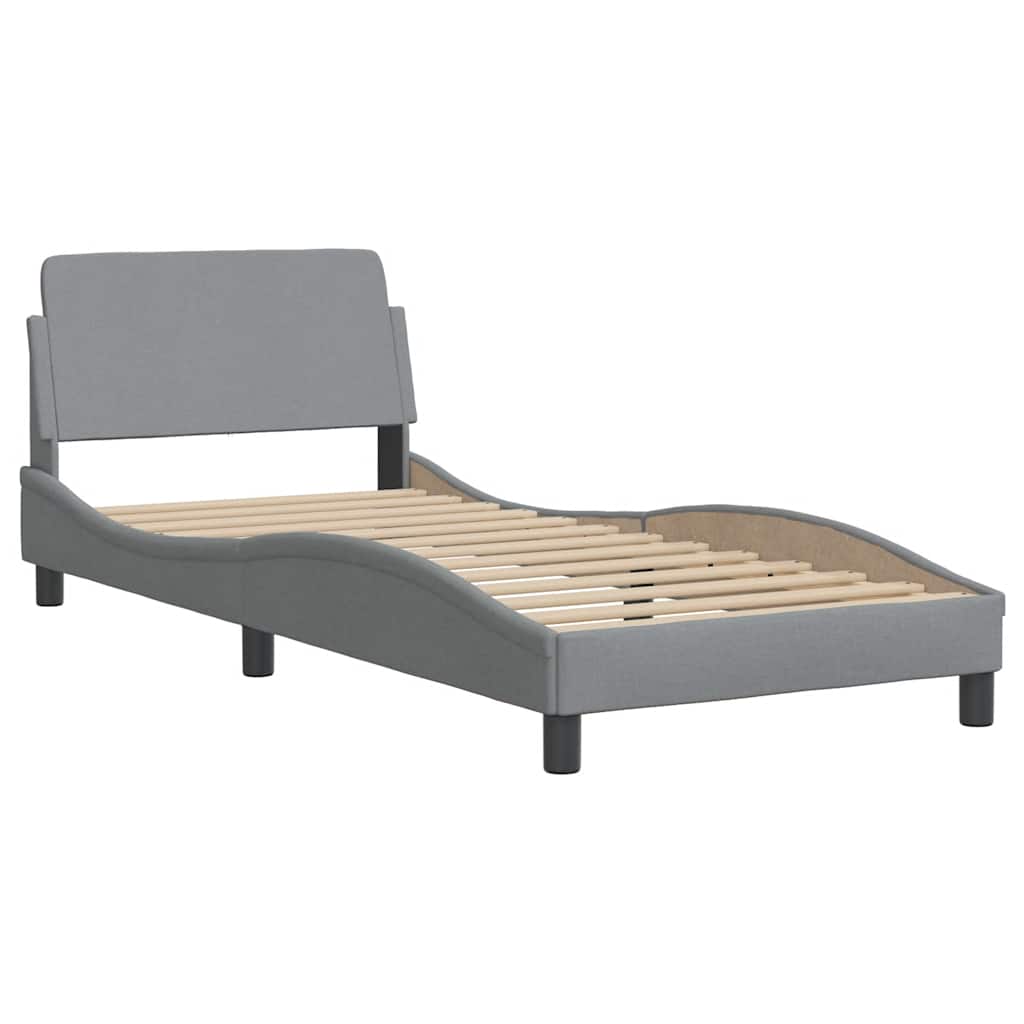 vidaXL Bettgestell "Dover" Hellgrau 80x200 cm Stoff