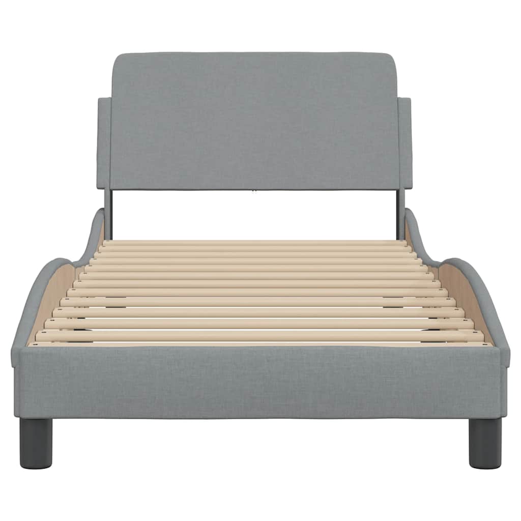 vidaXL Bettgestell "Dover" Hellgrau 80x200 cm Stoff