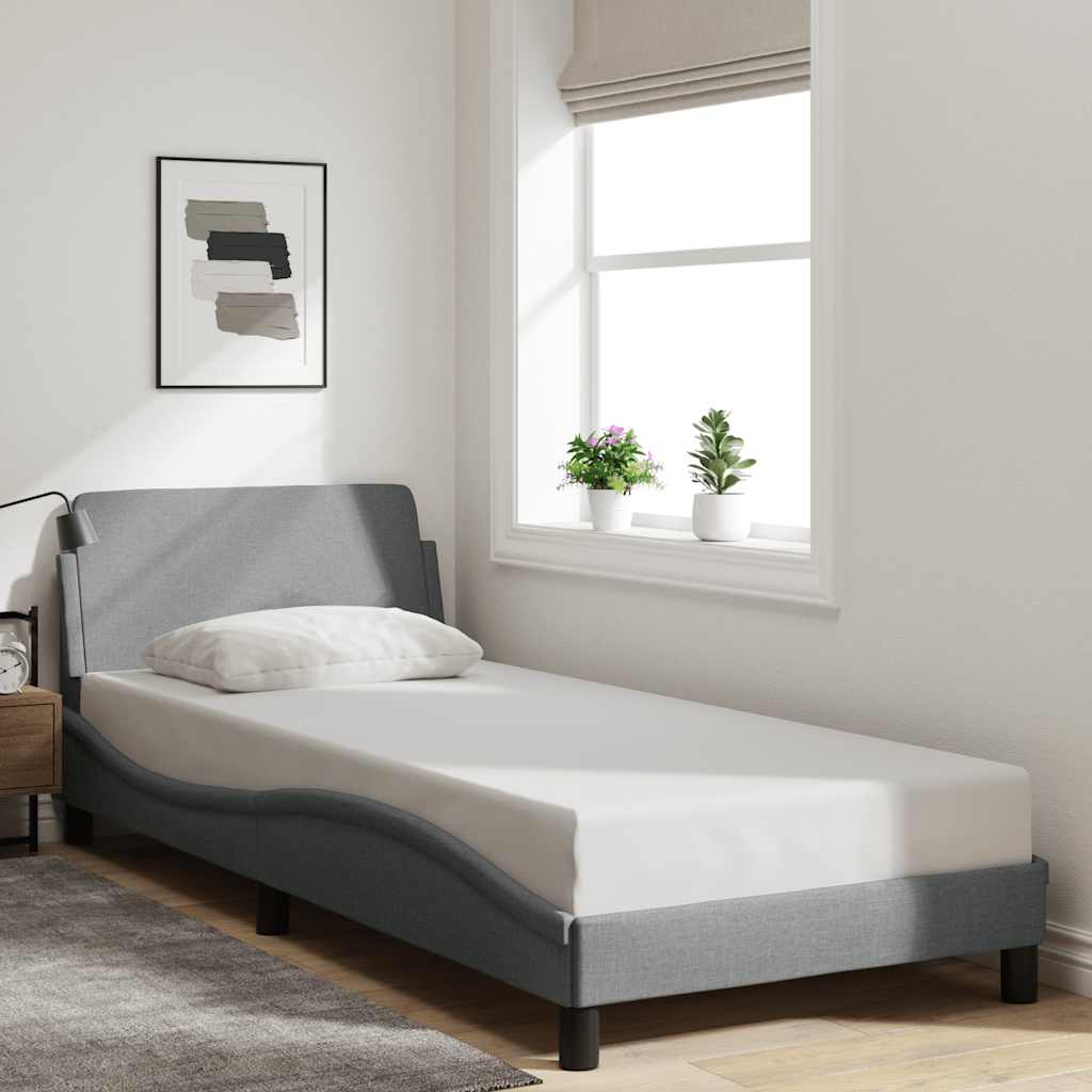 vidaXL Bettgestell "Dover" Hellgrau 80x200 cm Stoff