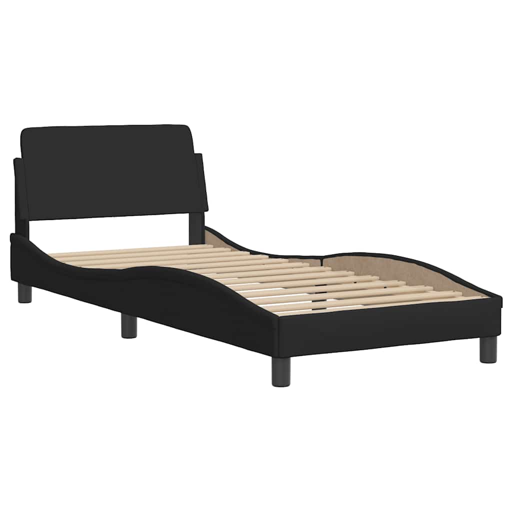 vidaXL Bettgestell mit Kopfteil "Dover" Schwarz 80x200 cm Stoff