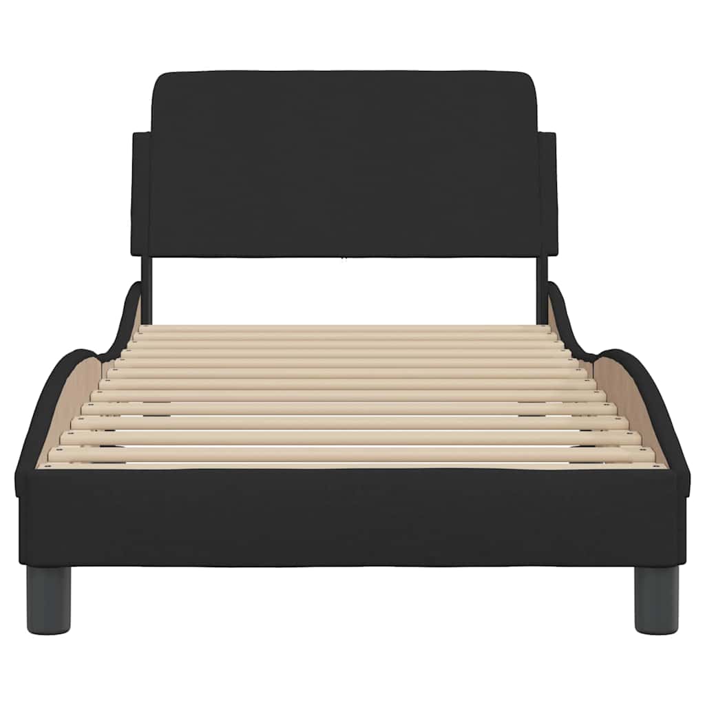 vidaXL Bettgestell mit Kopfteil "Dover" Schwarz 80x200 cm Stoff