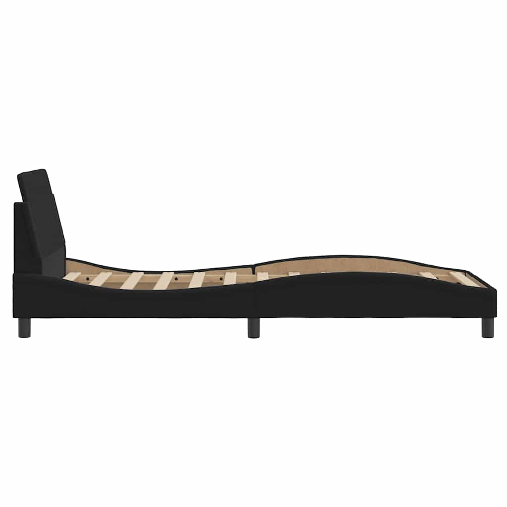 vidaXL Bettgestell mit Kopfteil "Dover" Schwarz 80x200 cm Stoff