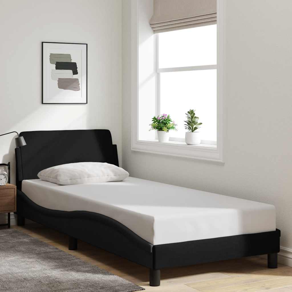 vidaXL Bettgestell mit Kopfteil "Dover" Schwarz 80x200 cm Stoff