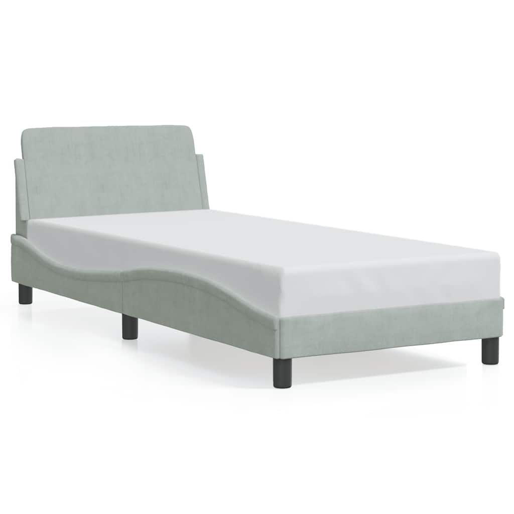 vidaXL Bettgestell "Dover" Hellgrau 80x200 cm Samt