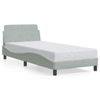 vidaXL Bettgestell "Dover" Hellgrau 80x200 cm Samt