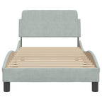 vidaXL Bettgestell "Dover" Hellgrau 80x200 cm Samt