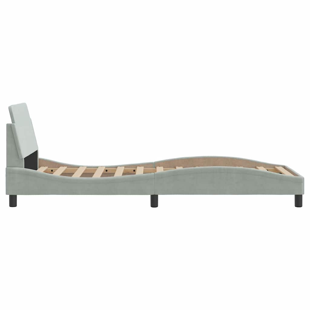 vidaXL Bettgestell "Dover" Hellgrau 80x200 cm Samt