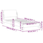 vidaXL Bettgestell "Dover" Hellgrau 80x200 cm Samt