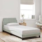 vidaXL Bettgestell "Dover" Hellgrau 80x200 cm Samt