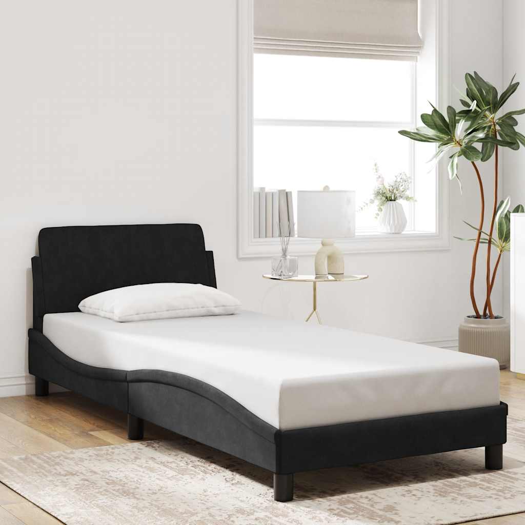 vidaXL Bettgestell mit Kopfteil "Dover" Schwarz 80x200 cm Samt