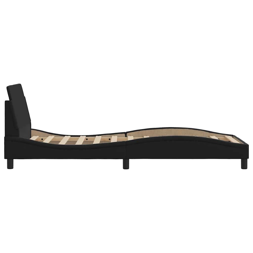 vidaXL Bettgestell "Dover" Schwarz 80x200 cm Kunstleder