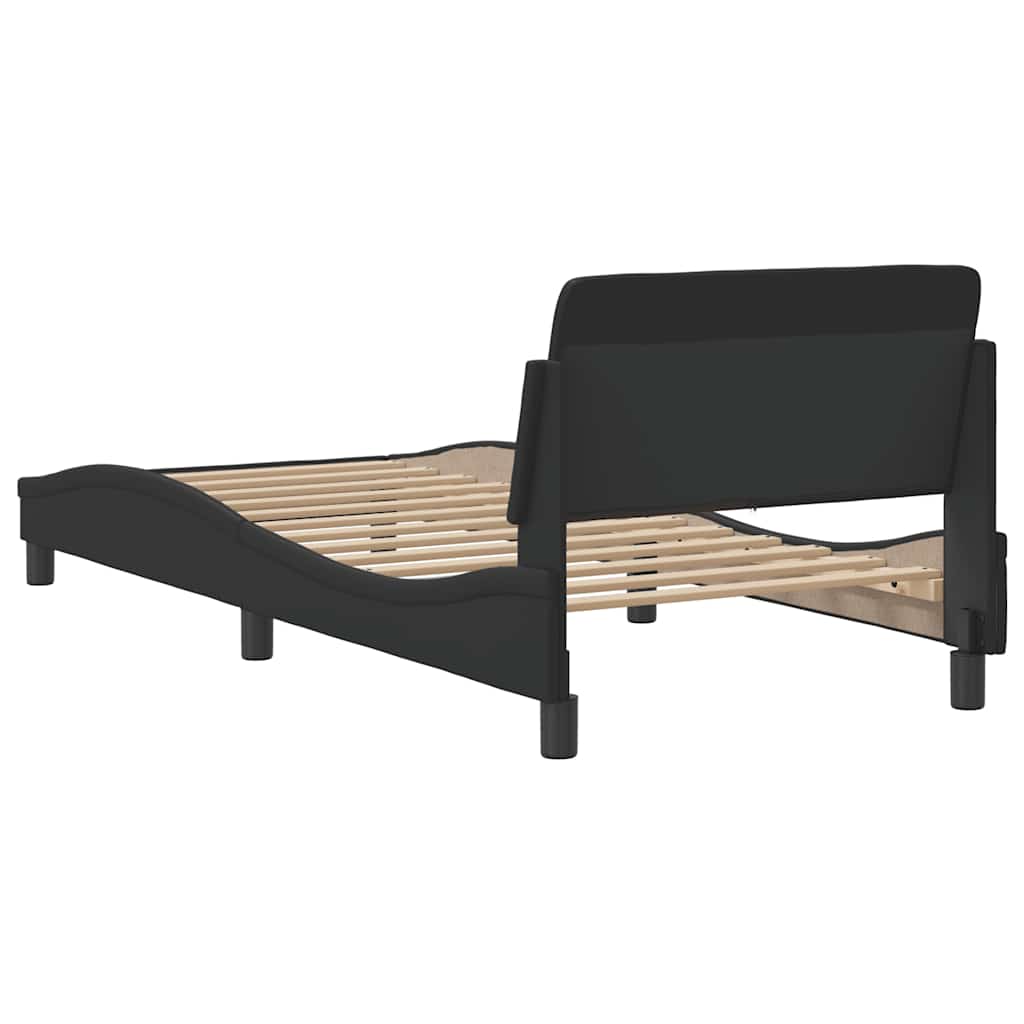 vidaXL Bettgestell "Dover" Schwarz 80x200 cm Kunstleder