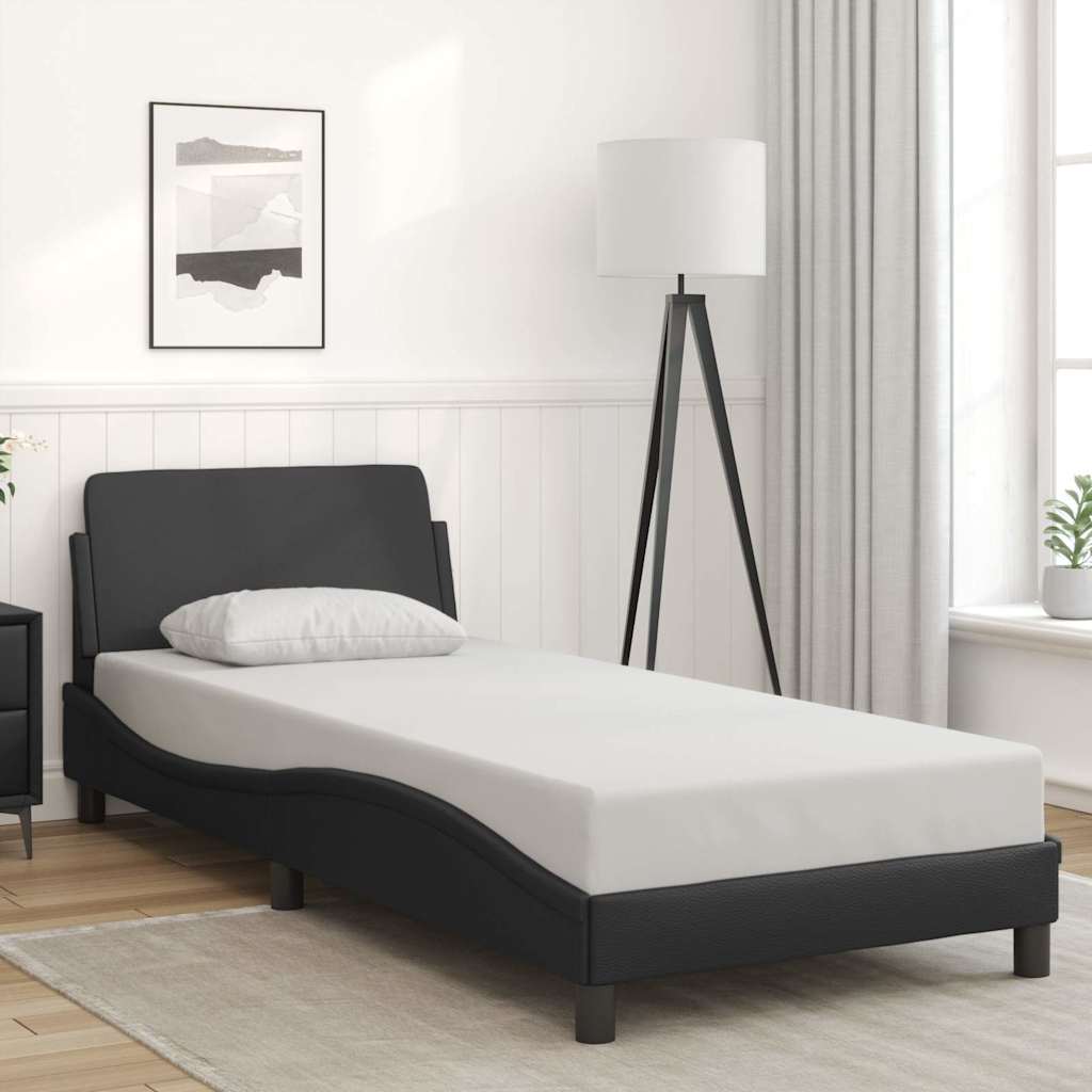 vidaXL Bettgestell "Dover" Schwarz 80x200 cm Kunstleder