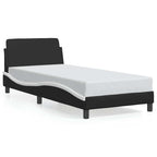 vidaXL Bettgestell "Dover" Schwarz und Weiß 80x200 cm Kunstleder