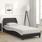vidaXL Bettgestell "Dover" Schwarz und Weiß 80x200 cm Kunstleder