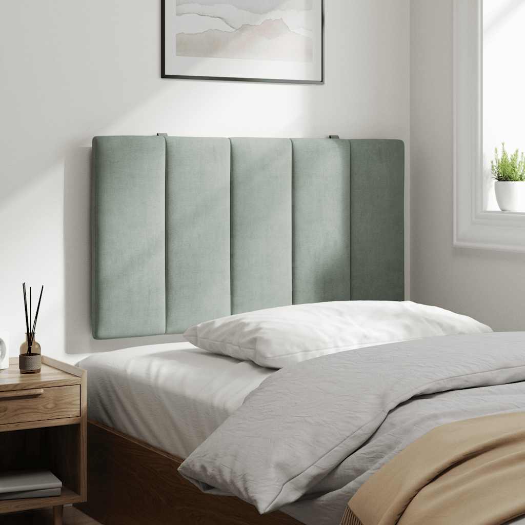 vidaXL Kopfteil-Kissen "Hanko" Hellgrau 80 cm Samt