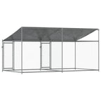 vidaXL Hundezwinger mit Dach und Türen Grau 4x2x2 m Verzinkter Stahl