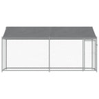 vidaXL Hundezwinger mit Dach und Tür Grau 4x2x2 m Verzinkter Stahl