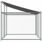 vidaXL Hundezwinger mit Dach und Tür Grau 4x2x2 m Verzinkter Stahl