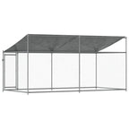 vidaXL Hundezwinger mit Dach und Tür Grau 4x2x2 m Verzinkter Stahl