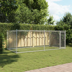 vidaXL Hundezwinger mit Tür Grau 4x2x1,5 m Verzinkter Stahl