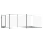 vidaXL Hundezwinger mit Tür Grau 4x2x1,5 m Verzinkter Stahl