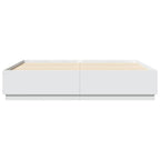 vidaXL Bettgestell mit LED Weiß 200x200 cm Holzwerkstoff