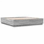 vidaXL Bettgestell Grau Sonoma 200x200 cm Holzwerkstoff