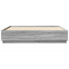 vidaXL Bettgestell Grau Sonoma 200x200 cm Holzwerkstoff